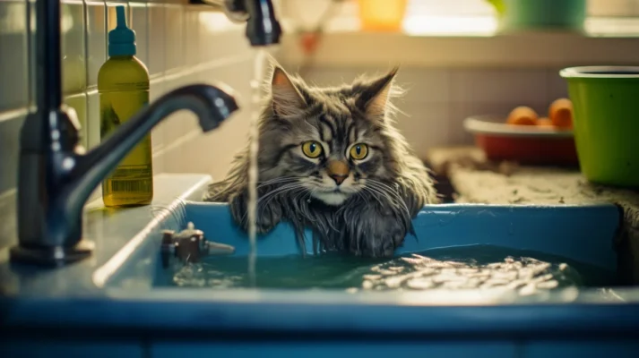 Cómo bañar un gato